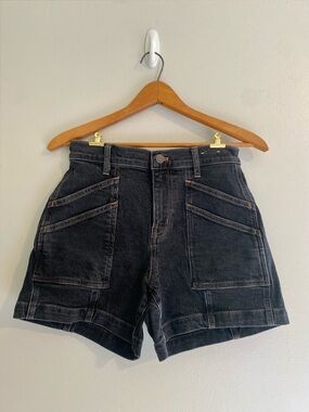 Madewell Black High-Rise Denim Shorts